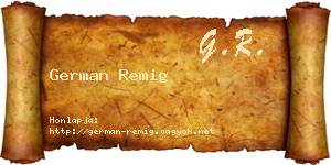 German Remig névjegykártya